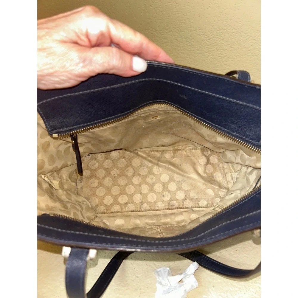 Kate Spade‎ Laurel Way Medium Blazer Blue Saffiano Leather Tote Shoulder Bag